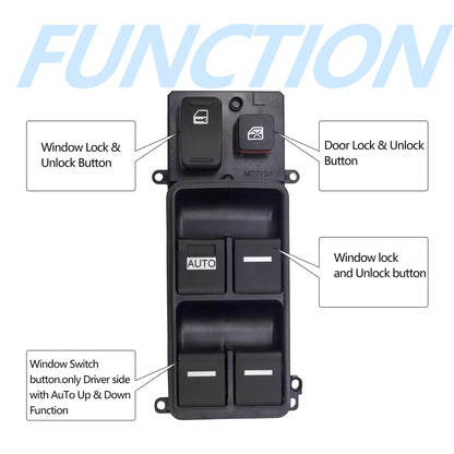 HiSport 35750-SDA-H12 Power Window Switch Front Driver Side Control Switch Compatible with Honda Odyssey 2005 2006 2007 2008 2009 2010