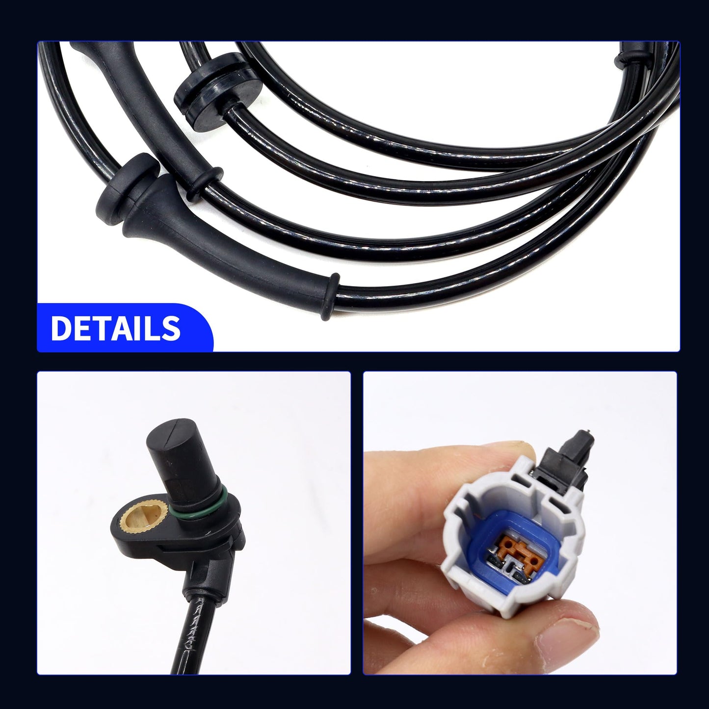 HiSport Front ABS Wheel Speed Sensor Left and Right Compatible with Nissan Frontier D40 2005-2019,Pathfinder R51 2005-2012,Xterra N50 2005-2015,Navara 2005-Up,Replacement for Suzuki Equator 2009-2012