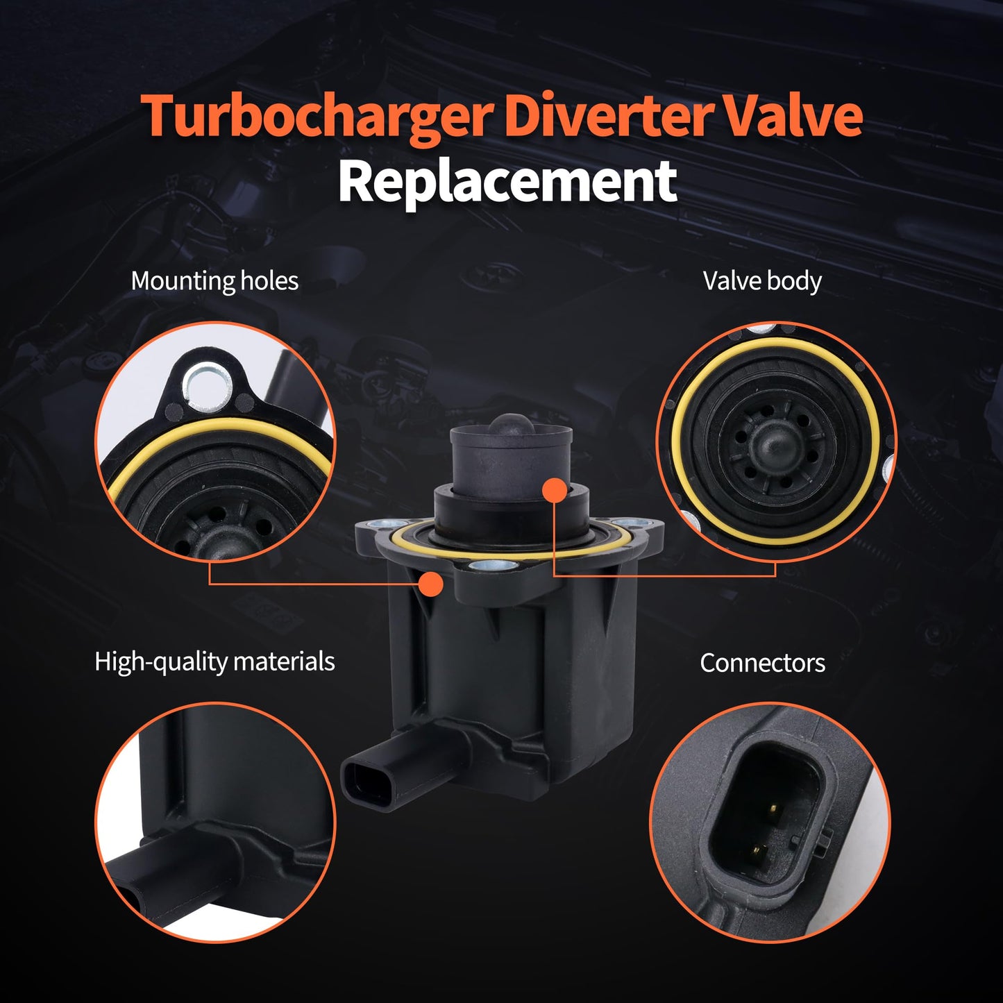 HiSport Turbocharger Bypass Valve - Compatible with Ford Edge Escape Explorer Fusion Mustang Compatible with Lincoln Continental MKC MKX MKZ 2014-2019 1.5L 2.0L 2.3L 2.7L - Replace CJ5Z9U465A