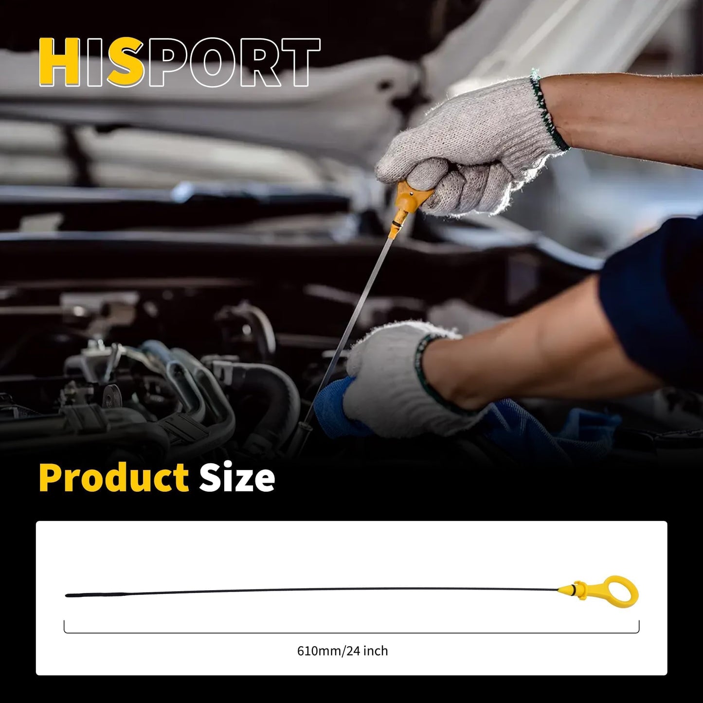 HiSport Engine Oil Dipstick - Compatible with Audi A3 A3 Quattro Q3 Q3 Quattro TT TT Quattro; Volkswagen Beetle CC Tiguan Jetta Passat CC Replacement 06H115611E 06J115611F