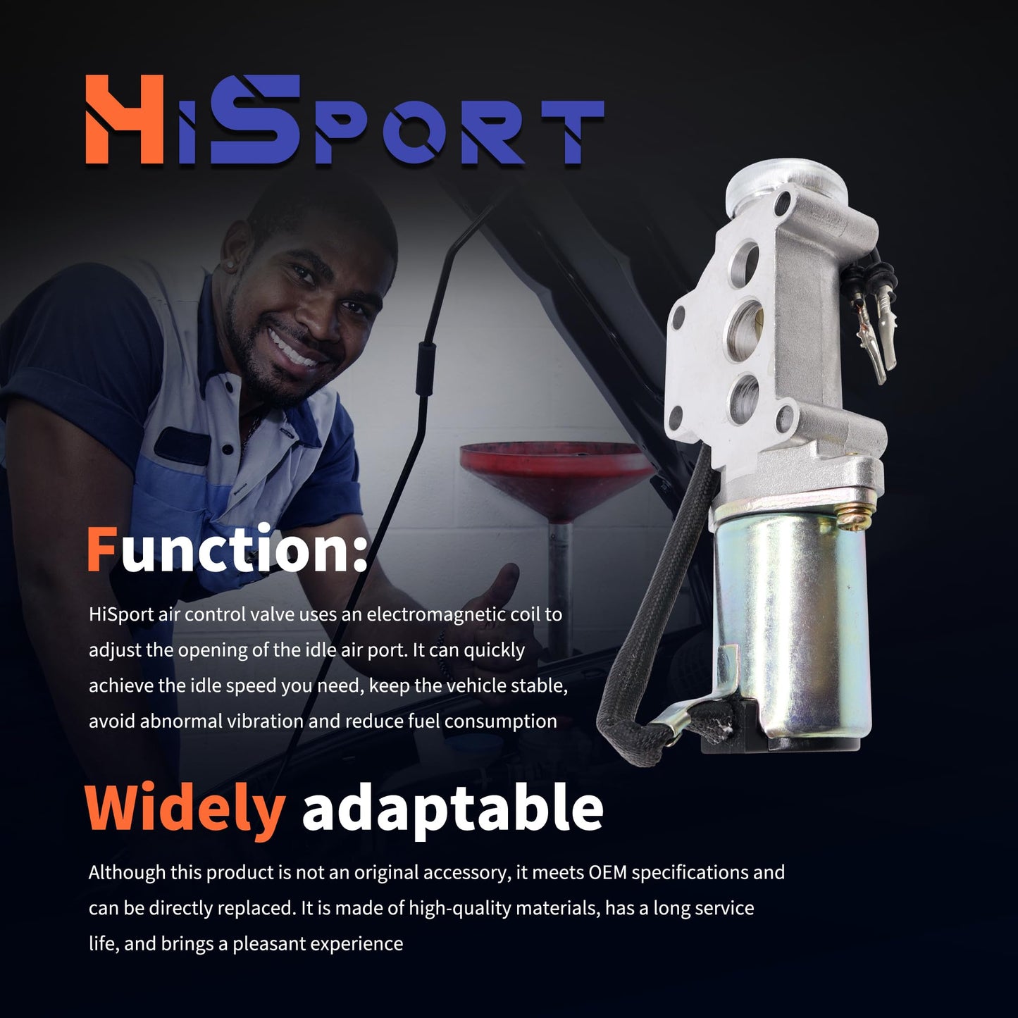 HiSport AC87 Idle Air Control(IAC) Valve - Compatible with Nissan D21 Pickup Ichi Van NP300 Pickup Replaces 2H1258 237810F300