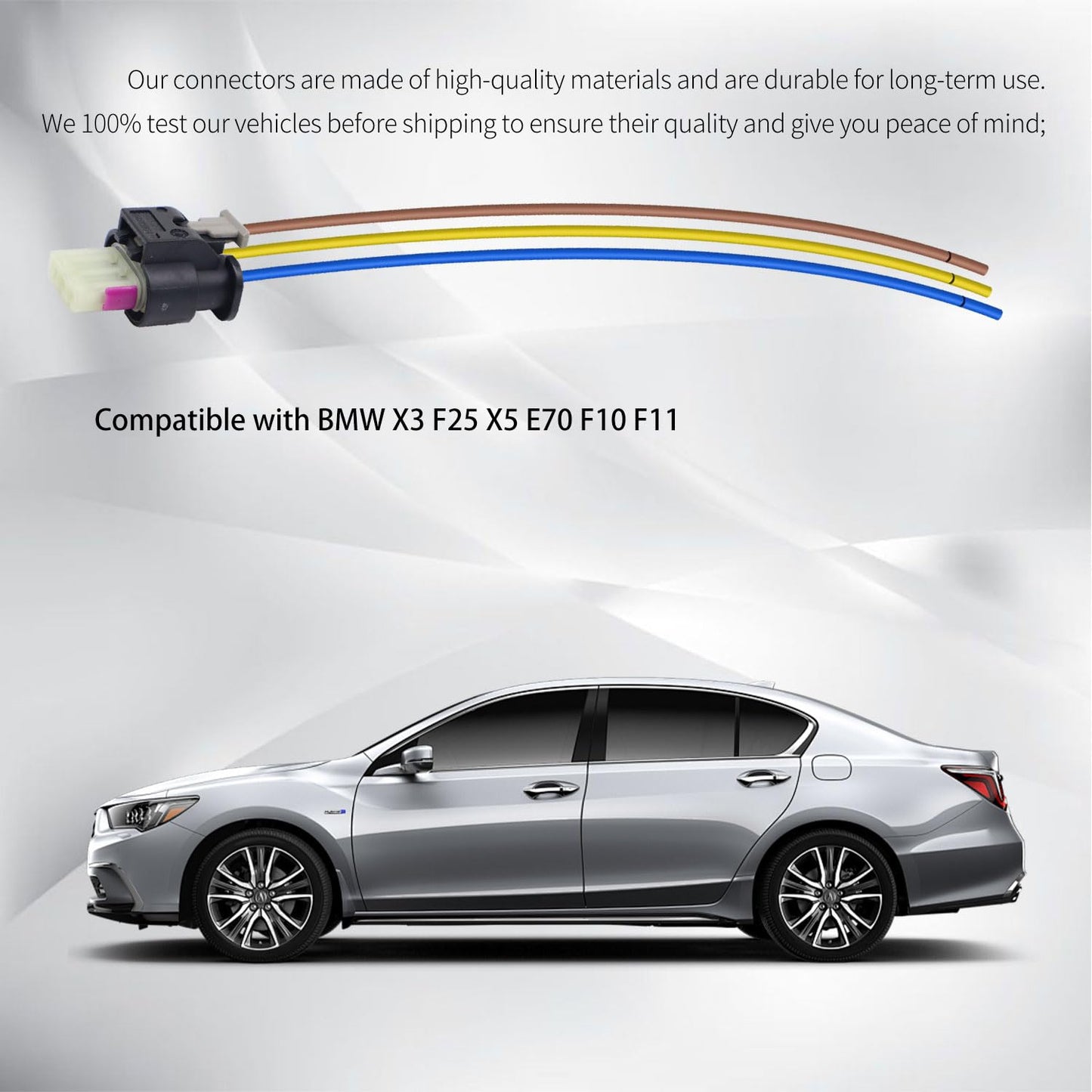 HiSport 2359997 PDC Parking Sensor Connector 3 Pin - Compatible with BMW X3 F25 X5 E70 F10 F11