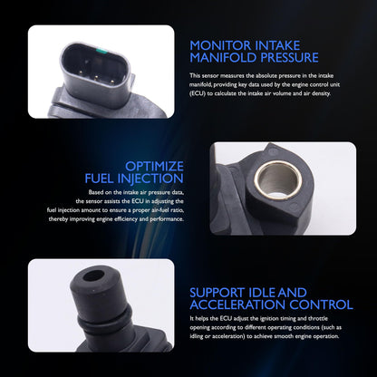 HiSport 55573249 Manifold Absolute Pressure Sensor - Compatible with Buick Cascada Encore Envision Cadillac ATS CT4 CTS XTS Chevrolet Cruze Equinox Trax GMC Terrain Replaces 236G9580