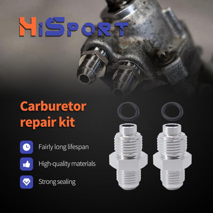 HiSport 6AN to 16mm & 6AN to 18mm Power Steering Fittings with O Rings Bump Tube - Compatible with GM Buick Chevy Cadillac