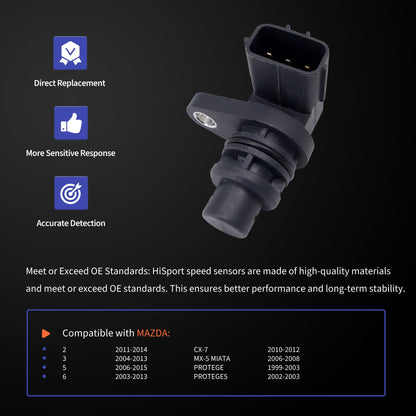 HiSport Transmission Speed Sensor - Compatible with Mazda 2 3 5 6 CX-7 Replaces FN1221551 FN1221551A SU6385 SU9767