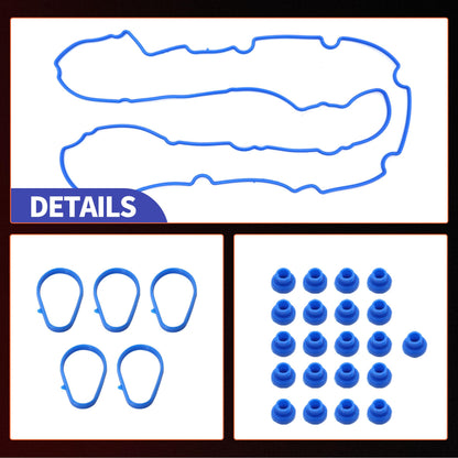 HiSport Valve Cover Gasket Set - Compatible with Chevy Colorado GMC Canyon Hummer H3 H3T Isuzu i-370 3.7L 2007-2012 - Replace VS50739R