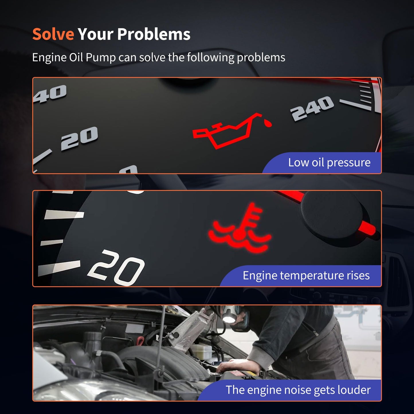 HiSport M349 Engine Oil Pump Compatible with Buick Chevrolet Pontiac Saturn 2.0L 2.2L 2.4L 2000-2017 DOHC Replace OP314 TCS46041 JV5068 12582069 12584621