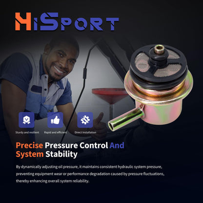 HiSport Fuel Injection Pressure Regulator - Kit with Clip and Snap Ring Replacecment for Buick for Cadillac for Chevrolet for GMC, 3.8BAR, Replaces 19236428, 2173299