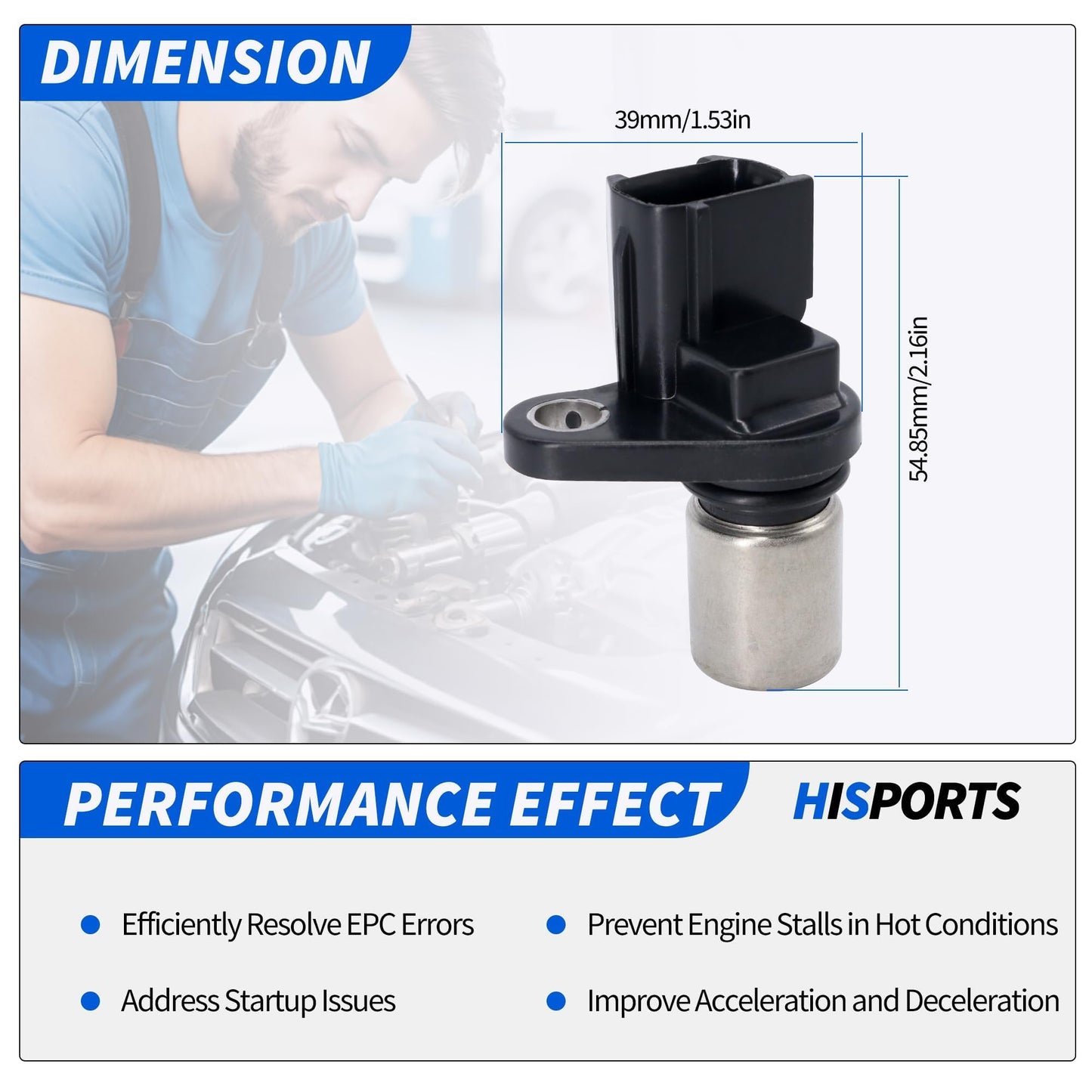 HiSport 9008019009 Engine Crankshaft Position Sensor Compatible with Lexus ES300 1994-2003 ES330 2004-2006 RX300 1999-2003 RX330 2004-2006 RX400H, Toyota Avalon Sienna Camry Highlander Solara