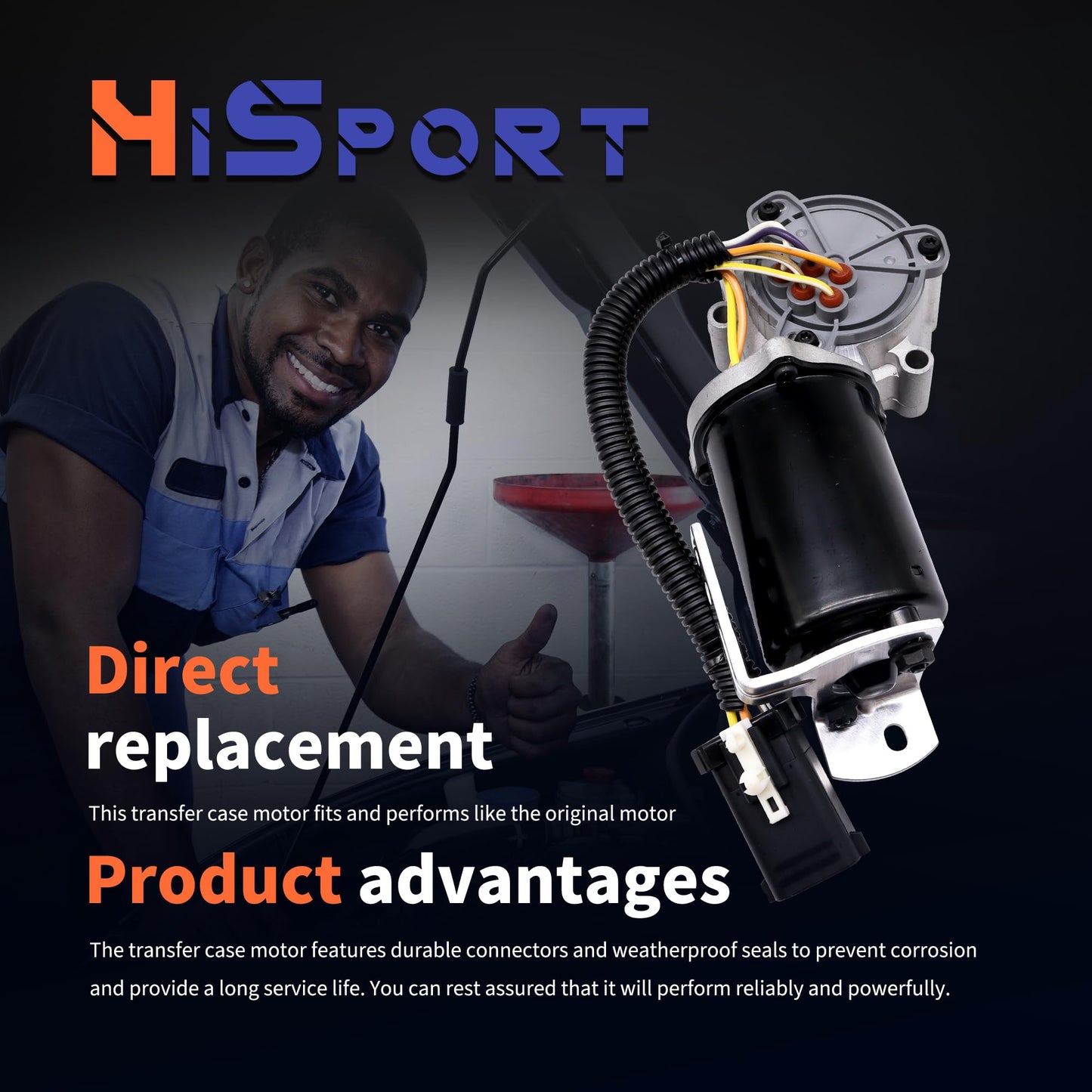 HiSport 600-571 Transfer Case Motor - Compatible with Ford Expedition 2012 2013 2014 2015 2016 2017 F-150 2012 2013 2014 - Replace 48256