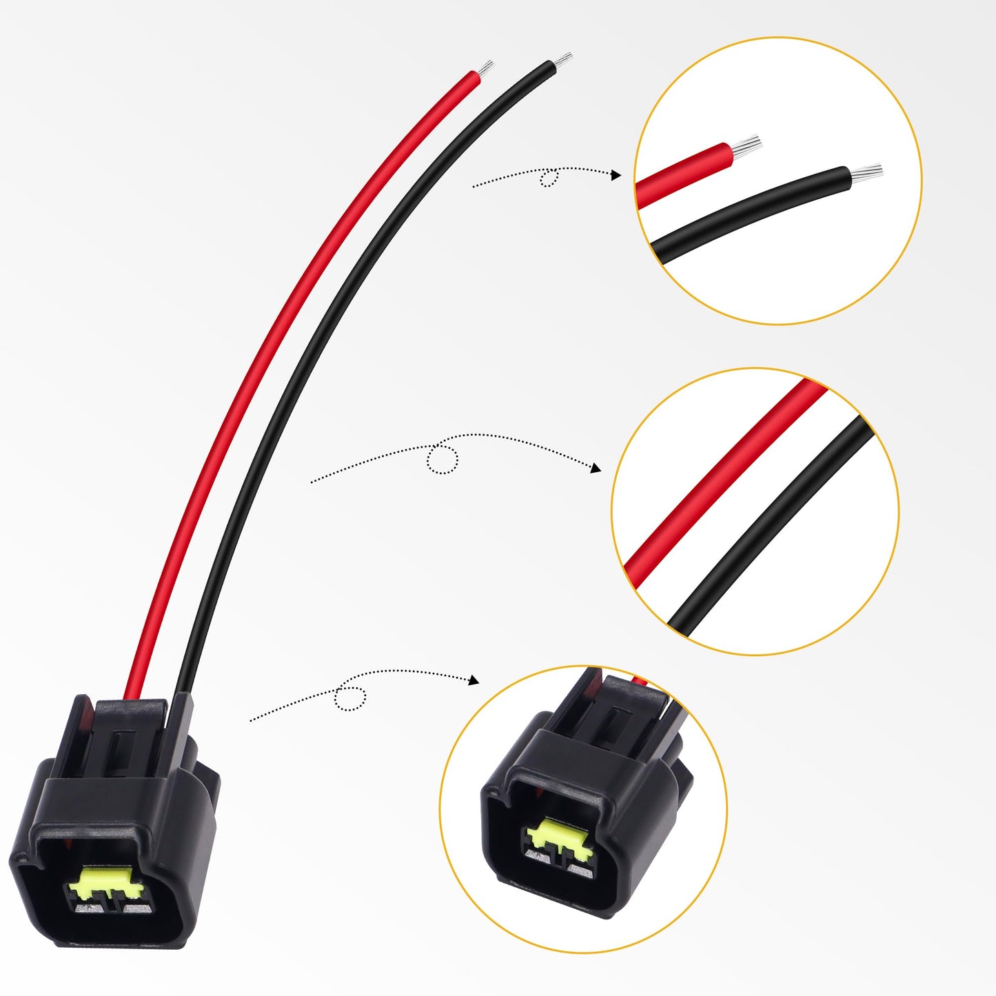 HiSport Ignition Coil Camshaft Crankshaft Position Sensor Connector Pigtail Harness Compatible with Ford Mustang F-150 F-250 F-350 4.6L 5.4L 6.8L,8PCS