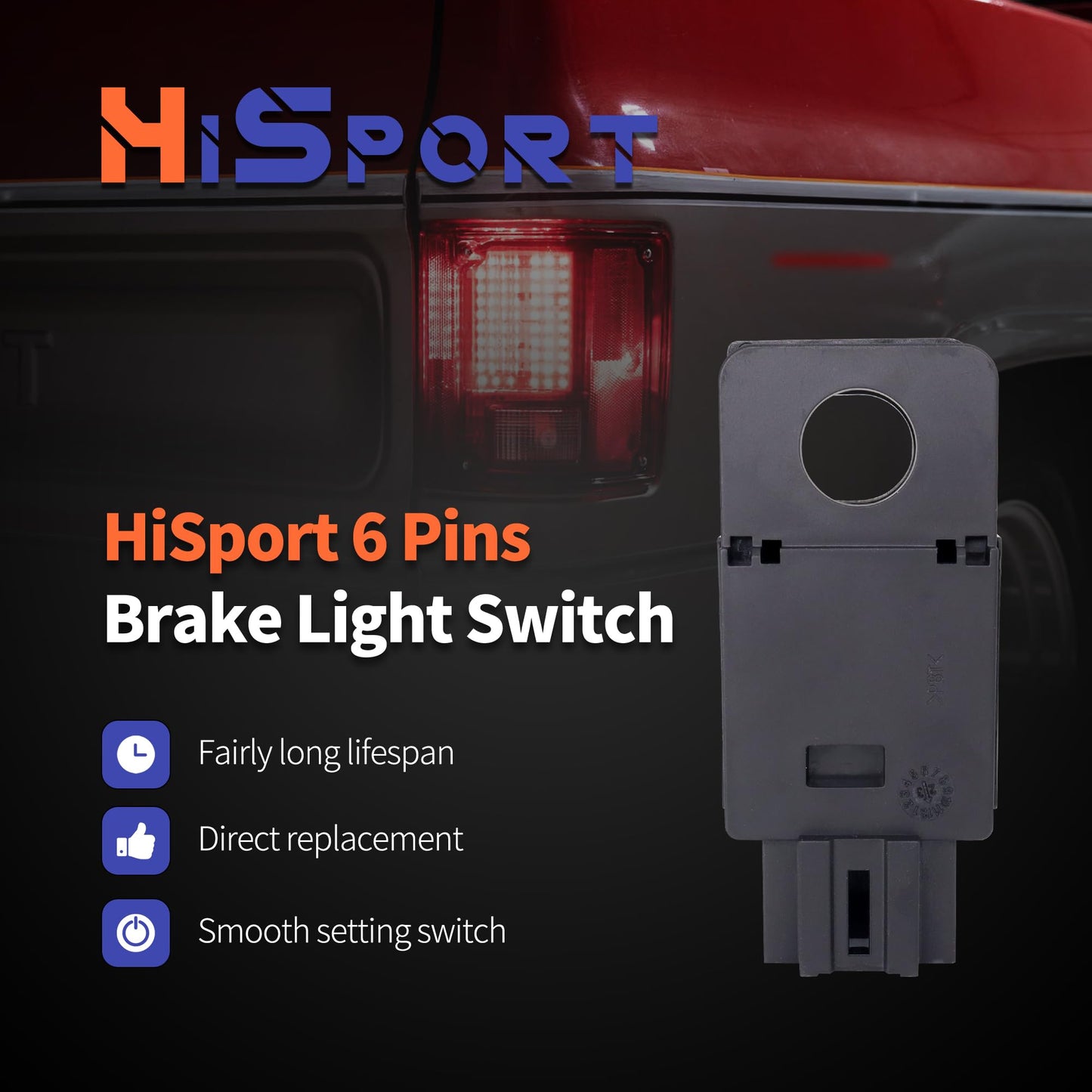 HiSport Brake Stop Light Switch Compatible with Chevy Chevrolet Express Silverado 1500 2500 3500 Cheyenne 2007-2011 GMC Savana 1500 2500 3500 4500 Sierra, Replacement for 15137492 15861245