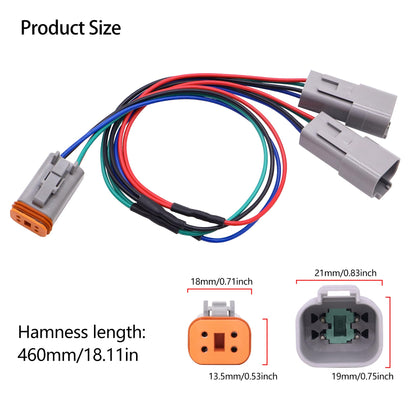 HiSport Motorcycle Switched Circuit Adapter Harness Kits Compatible with Harley Motorcycle Touring and Trike Models 1994-later