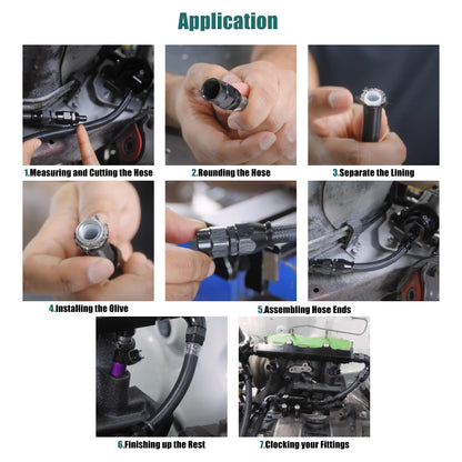 HiSport 12AN 45 Degree Hose End Fitting Swivel Aluminum Black