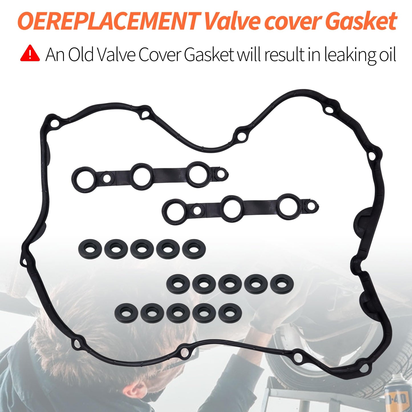 HiSport Valve Cover Gasket Set - Compatible with BMW 325Ci 325i 325xi 330Ci 330i 330xi 525i 530i X3 X5 Z4 2.5L 3.0L 2002-2006 - Replace SKVS50631R