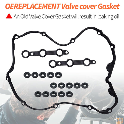 HiSport Valve Cover Gasket Set - Compatible with BMW 325Ci 325i 325xi 330Ci 330i 330xi 525i 530i X3 X5 Z4 2.5L 3.0L 2002-2006 - Replace SKVS50631R