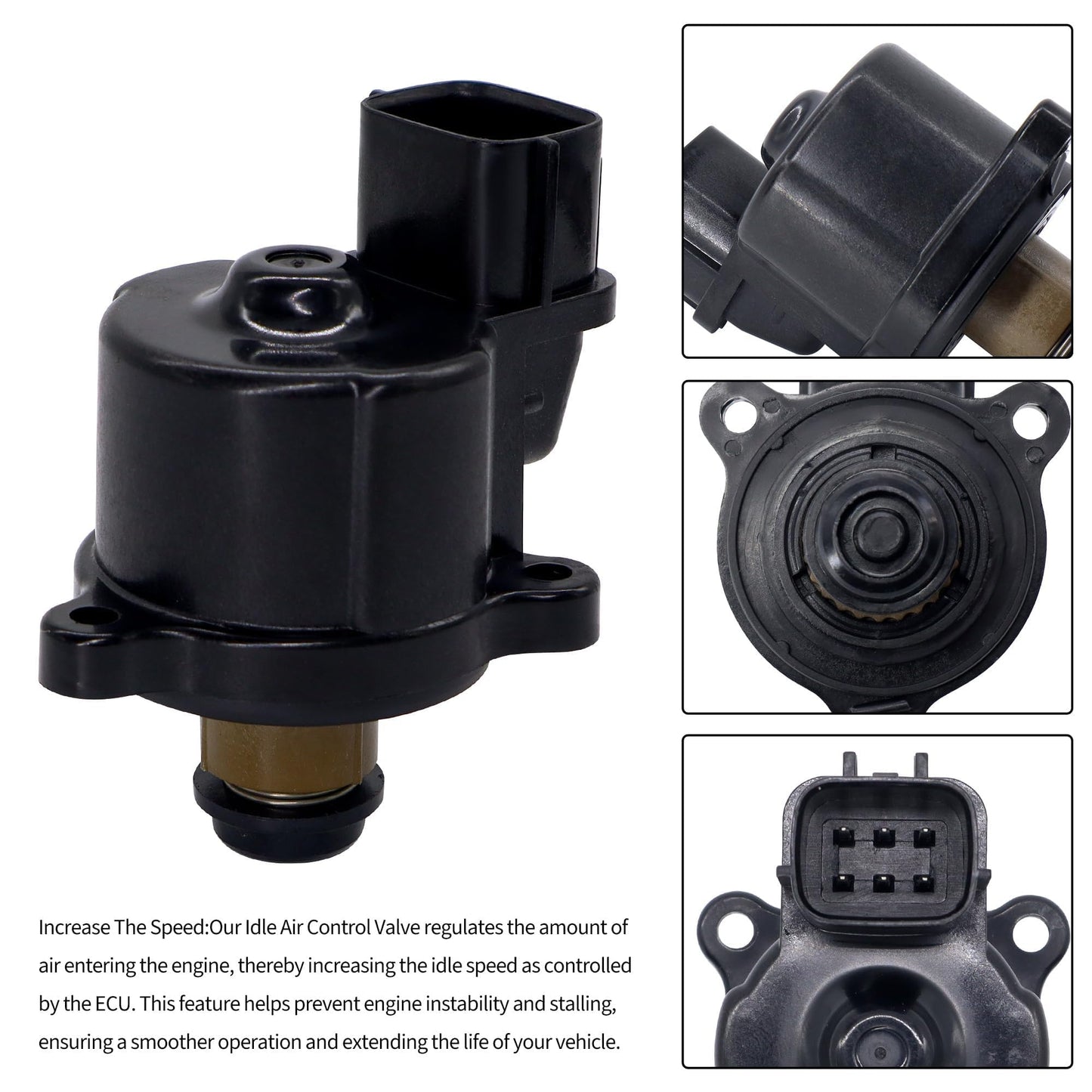 HiSport Fuel Injection Idle Air Control Valve - Compatible with Chrysler Sebring, Dodge Stratus, Mitsubishi Eclipse, Galant, Montero, Montero Sport Replaces MD628174