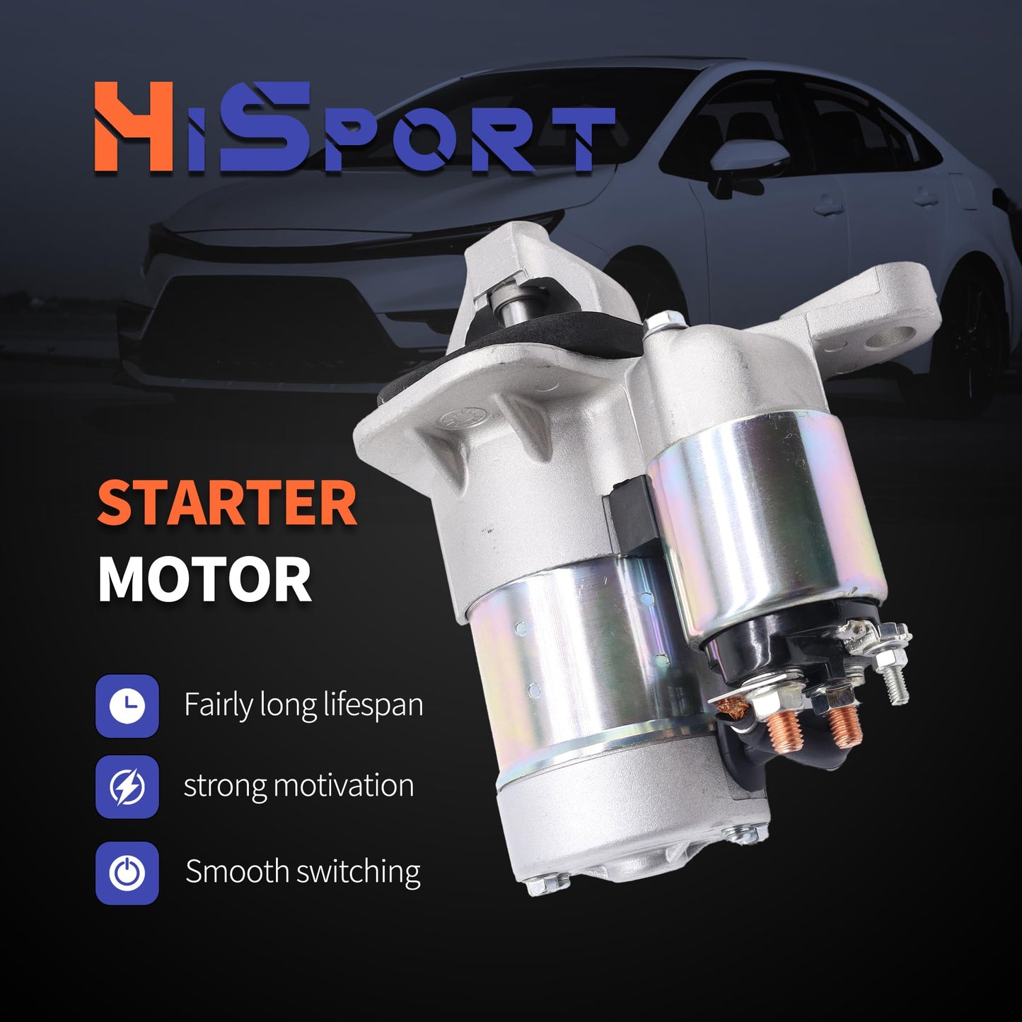 HiSport New Starter Motor - Compatible with Chevy City Express Compatible with Nissan NV200 Sentra Juke Cube Tiida Versa Micra 2007-2021 - Replace 19317693