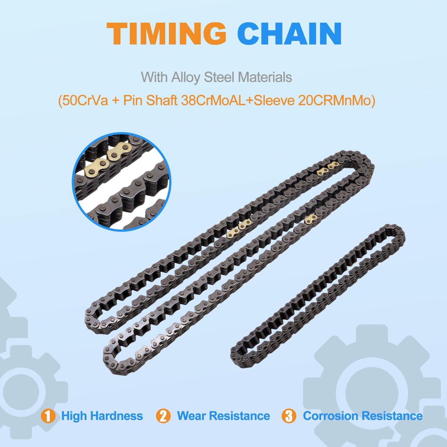 HiSport TS21831 Timing Chain Kit Tensioner Guide - Compatible with Honda 2003-2007 Accord 2.4L 2002-2009 CR-V 2.4L 2003-2011 Element 2.4L 2004-2008 Acura YSX 2.4L - Replace K24A1