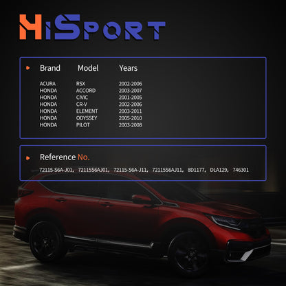 HiSport Door Lock Actuator Front Right Passenger Side - Compatible with Honda Accord 2003-2007 Civic 2001-2005 Acura rsx 2002-2006 Replaces 72115-S6A-J01 72115S6AJ01 72115-S6A-J11