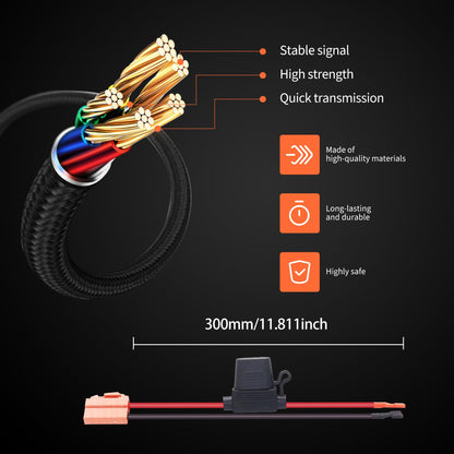 HiSport 12 Gauge Wire Harness Connector SLA Battery Compatible with 12-Volt Ride On Vehicle with red 2 pins Connector 40A Replaceable Fuse