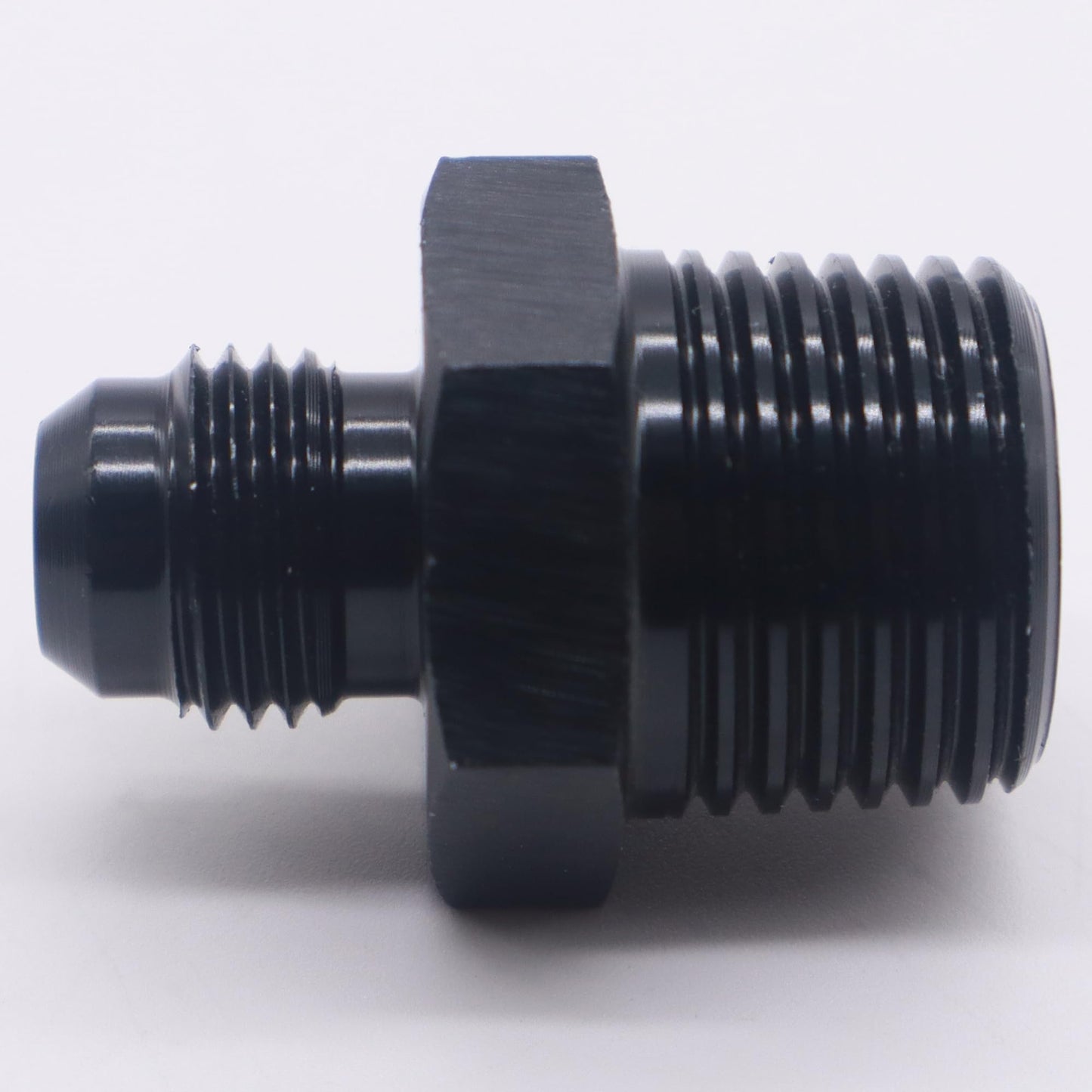 HiSport 6AN to 1/2 NPT Male Hose Fitting Adapter, Universal Aluminum Flare Male 6AN to 1/2'' NPT Union Fuel Oil Line Pipe Connector Black Anodized