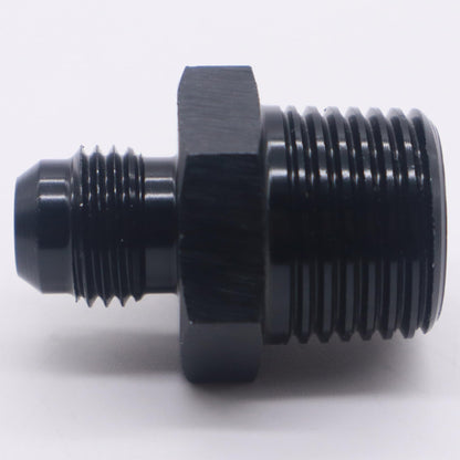 HiSport 6AN to 1/2 NPT Male Hose Fitting Adapter, Universal Aluminum Flare Male 6AN to 1/2'' NPT Union Fuel Oil Line Pipe Connector Black Anodized