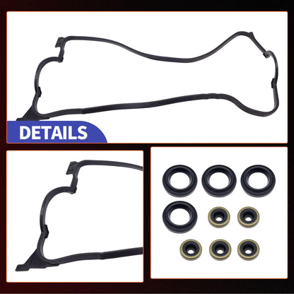 HiSport VS50500R Engine Valve Cover Gasket Set - Compatible with Honda 1992-2000 Civic 1.6L 1993-1997 Civic del Sol 1.6L