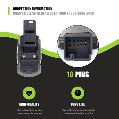 HiSport 901-5401 Heavy Duty Mirror Switch - Compatible with Kenworth T660 2006 2007 2008 2009 2010 - Replace ?P27-1181-001 P27-1098-001 P271098001
