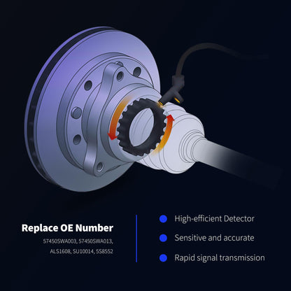 HiSport Front Right Left ABS Wheel Speed Sensor - Compatible with 2007 2008 2009 2010 2011 Honda CR-V Replaces ALS1608