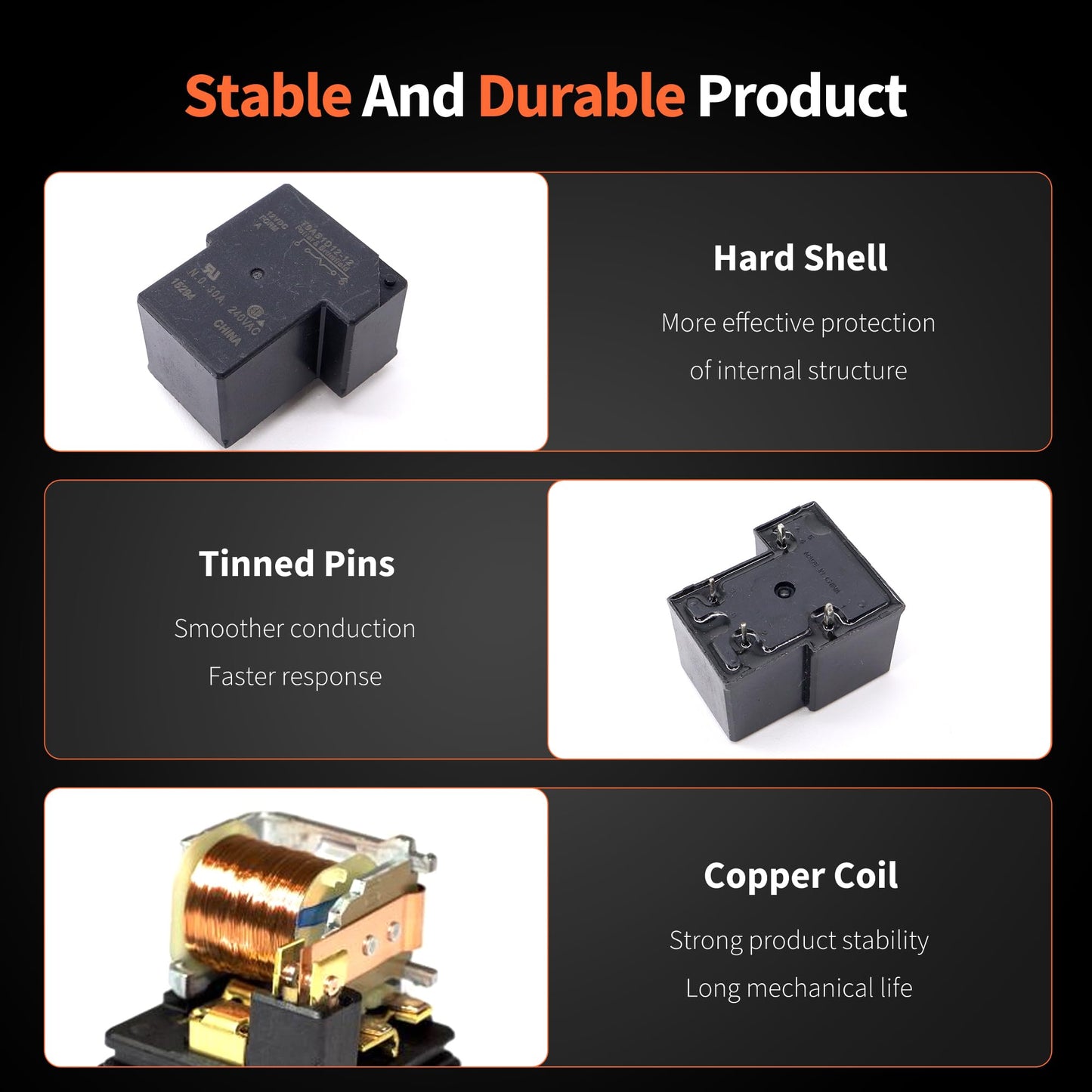 HiSport T9AS1D12-12 Power Relay 12VDC 30A SPST-NO PCB Compatible with PC Board or Panel-Mounted Applications