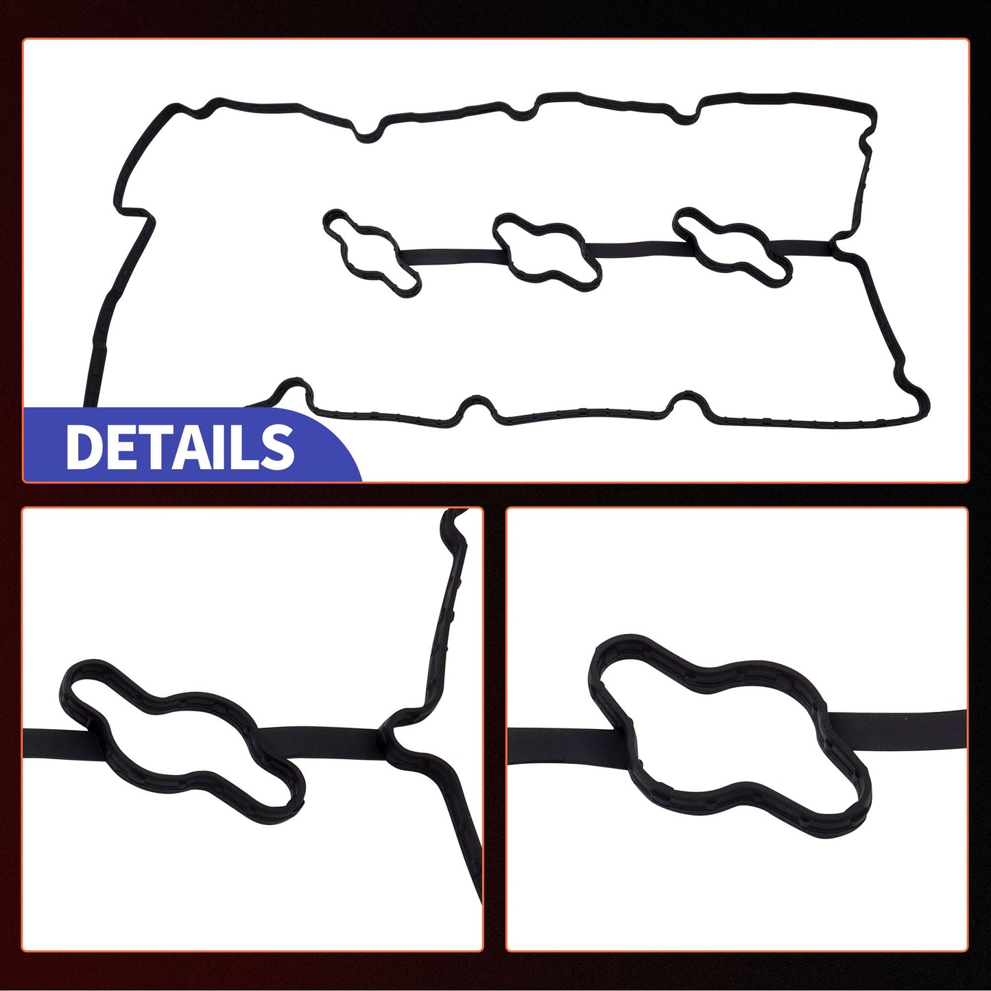 HiSport Valve Cover Gasket - Compatible with Hyundai Azera Entourage Santa Fe Sonata Veracruz Compatible with Kia Amanti Sorento 3.3L 3.8L 2006-2011 - Replace VS50750R