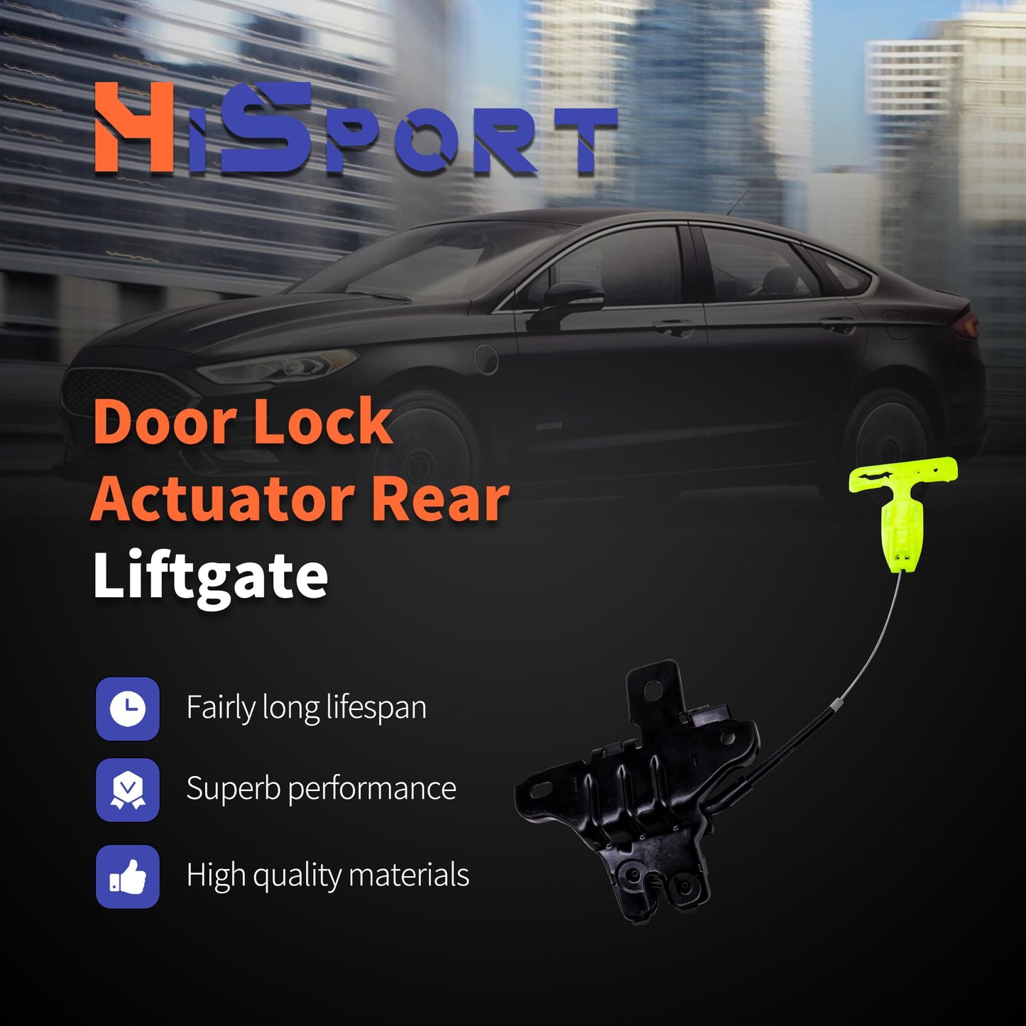 HiSport 937930 Rear Trunk Door Latch - Compatible with Ford Fusion 2013-2019 Mustang 2015-2019 Lincoln MKZ 2013-2019 4-Pin - Replace FR3Z5443200A