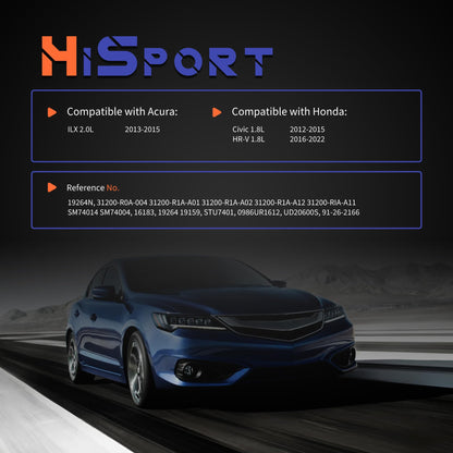 HiSport Starter Motor 19264N Compatible with Acura ILX 2.0L 2013-2015, Replacement for Honda Civic 1.8L 2012-2015, HR-V 1.8L 2016-2022, 31200R1AA12, 31200R1AA01, 31200R0A004