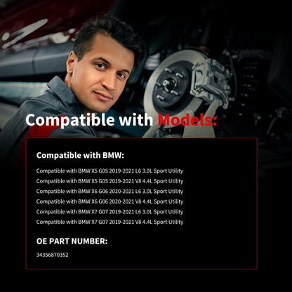 HiSport Rear Disc Brake Pad Wear Sensor - Compatible with BMW X5 2019-2021 X6 2020-2021 X7 2019-2021 - Replace 34356870352