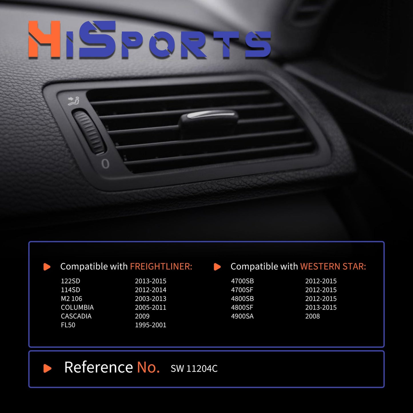 HiSport HVAC Pressure Switch - Compatible with Freightliner 122SD 114SD M2 106 Western Star 4700SB 4700SF 4800SB Replaces SW 11204C