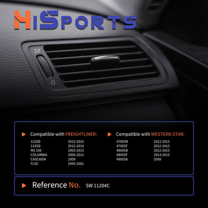 HiSport HVAC Pressure Switch - Compatible with Freightliner 122SD 114SD M2 106 Western Star 4700SB 4700SF 4800SB Replaces SW 11204C