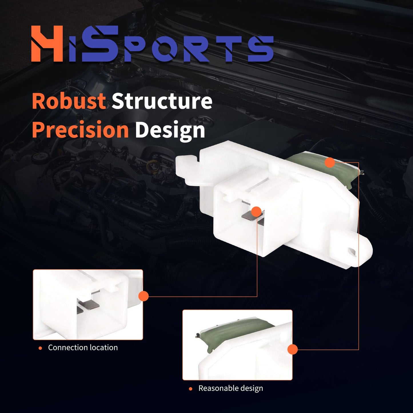 HiSport AV1Z18591A HVAC Blower Motor Resistor Compatible with Ford Escape 2015-2019,Fiesta 2014-2019,Focus 2012-2018,Ikon 2014-2015,Transit 2015-2020,Transit 150 250 350,Transit Connect,Transit Custom