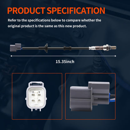 HiSport 250-24105 Downstream O2 Oxygen Sensor - Heated O2 Sensor Compatible with Acura EL 1997-2000 Integra 1996, 1997, 1998, 1999, 2000, 2001, Honda Civic 1998-2000 CR-V 1997-2001