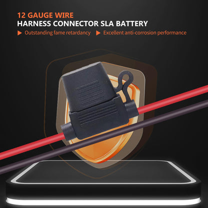 HiSport 12 Gauge Wire Harness Connector SLA Battery Compatible with 12-Volt Ride On Vehicle with red 2 pins Connector 40A Replaceable Fuse