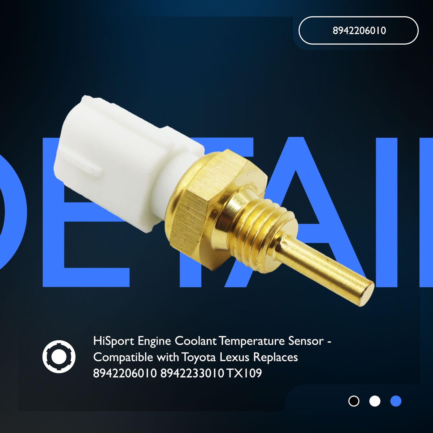 HiSport Engine Coolant Temperature Sensor - Compatible with Toyota Lexus Replaces 8942206010 8942233010 TX109