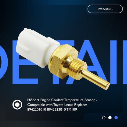 HiSport Engine Coolant Temperature Sensor - Compatible with Toyota Lexus Replaces 8942206010 8942233010 TX109