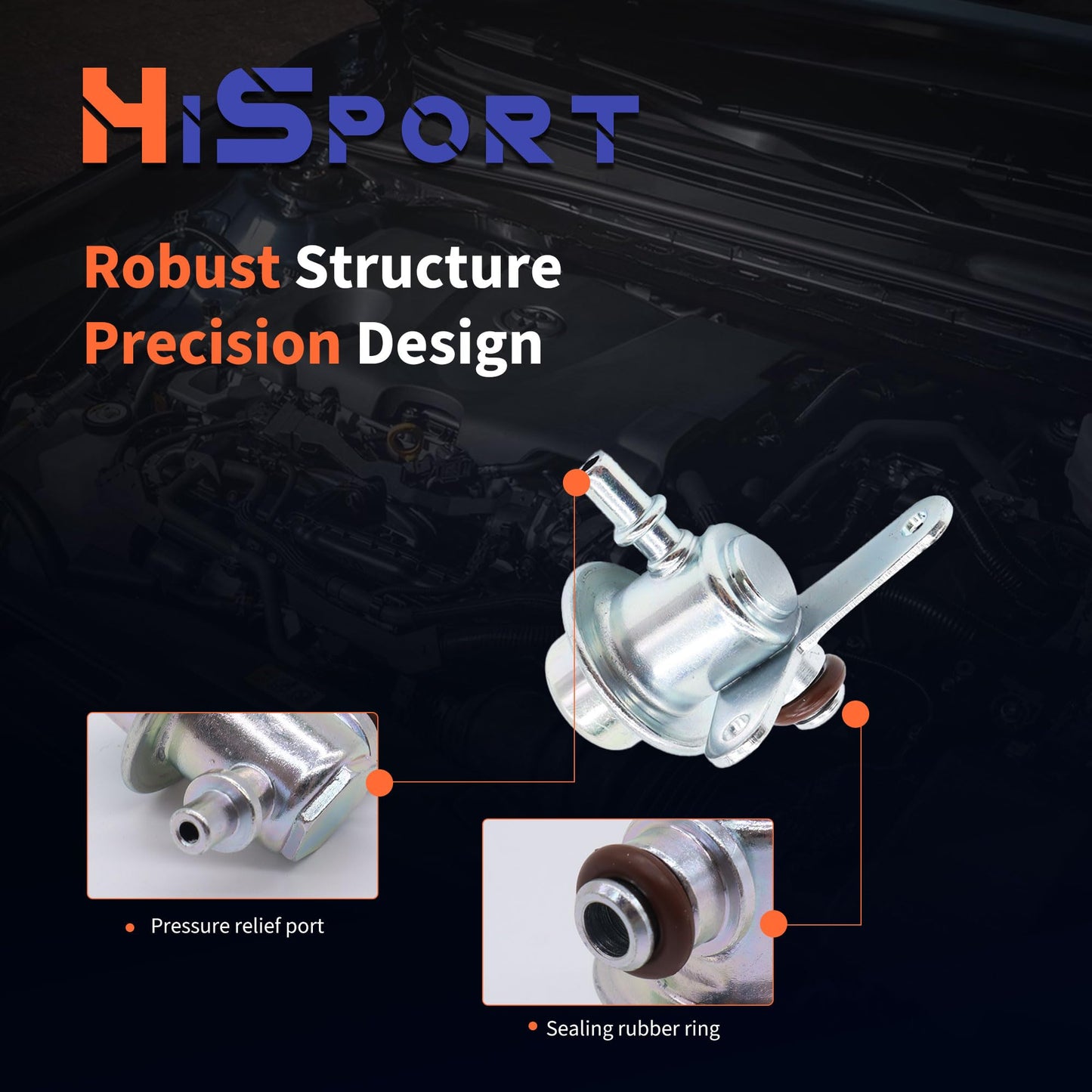 HiSport Fuel Injection Pressure Regulator PR4143 Replacement for Lexus ES300 1997-2001 for Toyota Avalon 1998-2001 Camry 1997-1998 Solara 1999-2003 Sienna 1998-2000, 3.5 Bar