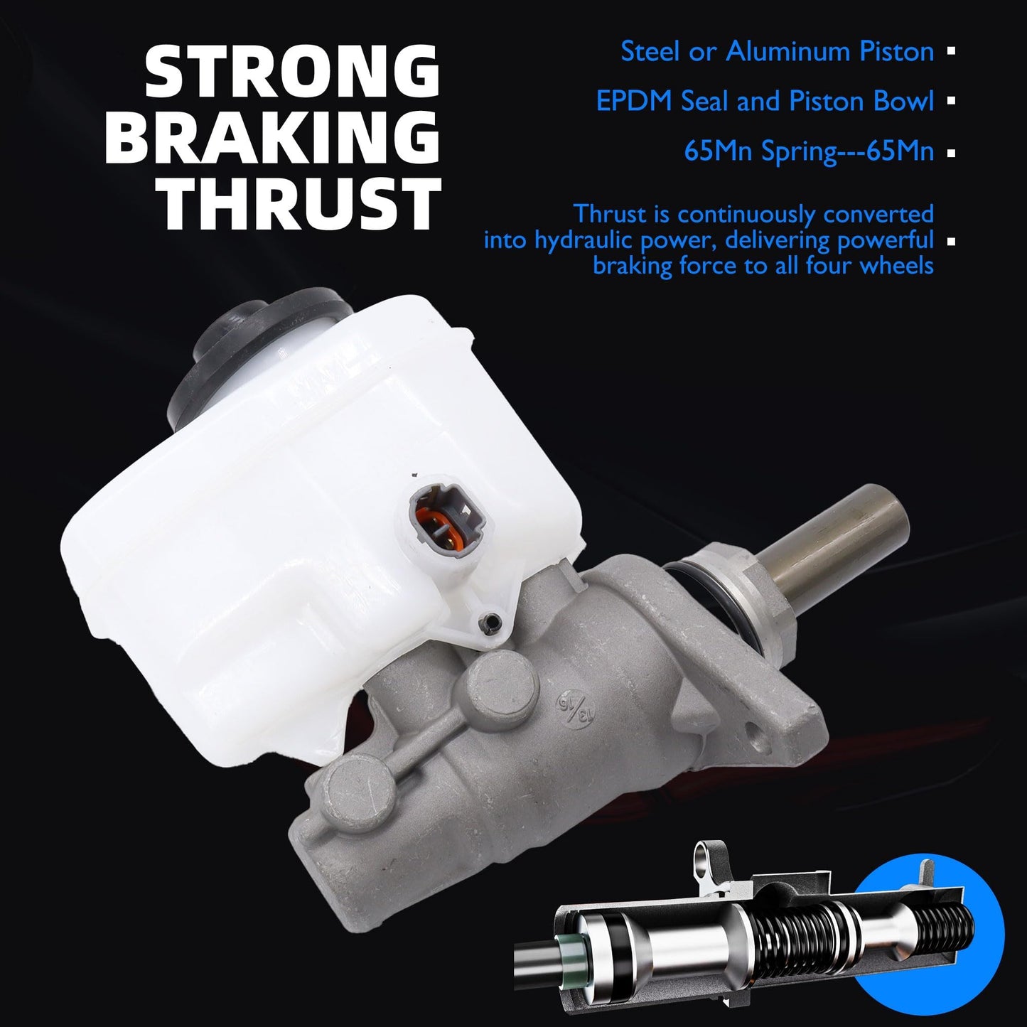 HiSport 4702804030 Brake Master Cylinder with Reservoir and Sensor Compatible with Vehicles Toyota Tacoma 2005 2006 2007, Automatic Transmission Replacement Part M630478