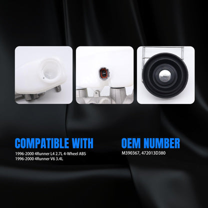 HiSport 472013D380 Brake Master Cylinder with Reservoir and Cap Compatible with Toyota 4Runner 1996 1997 1998 1999 2000, L4 2.7L/V6 3.4L Replacement Part M390367