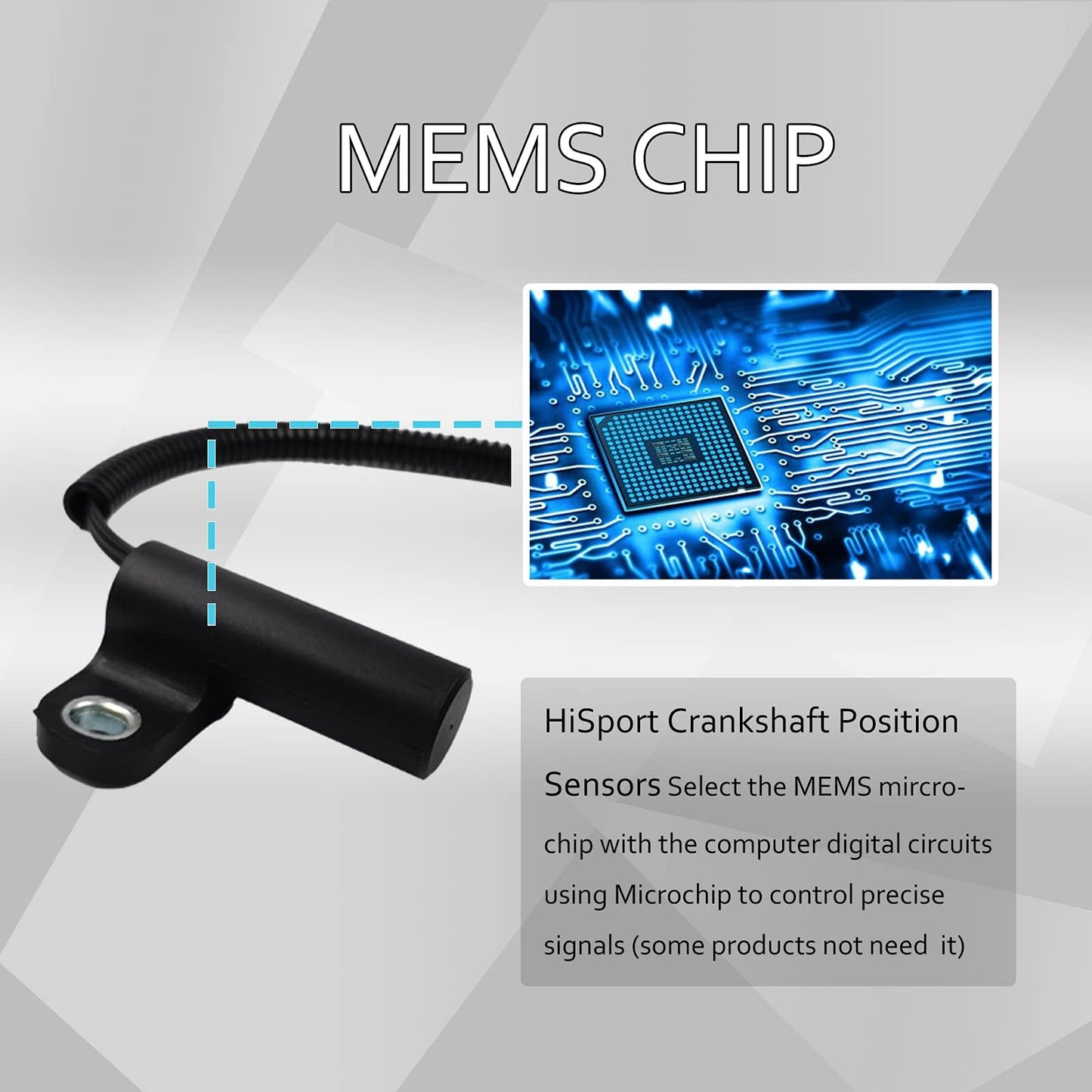 HiSport 56027869AC Crankshaft Position Sensor Compatible with Jeep Grand Cherokee 1997 1998 1999 2000 2001 2002 2003 2004, Jeep Wrangler 1997-2002 Replace 4897321AA, 4897321AB, 56027868AC