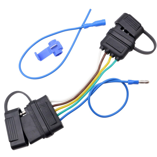 HiSport 4-Way to 5-Way Flat Trailer Wiring Adapter Compatible with Boat Trailer W/Surge Brakes