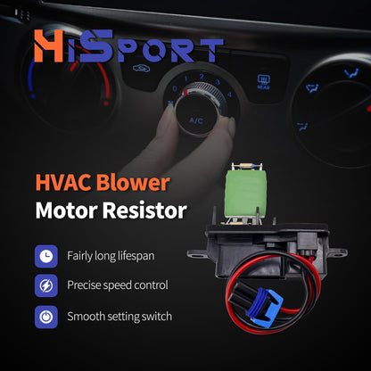 HiSport 973-407 Front HVAC Fan Blower Motor Resistor with Harness Compatible with Chevy GMC Express Savana 1500 C4500 C5500 C6500 C7500 Kodiak Topkick Replacement for 89018770 1580560 22941007