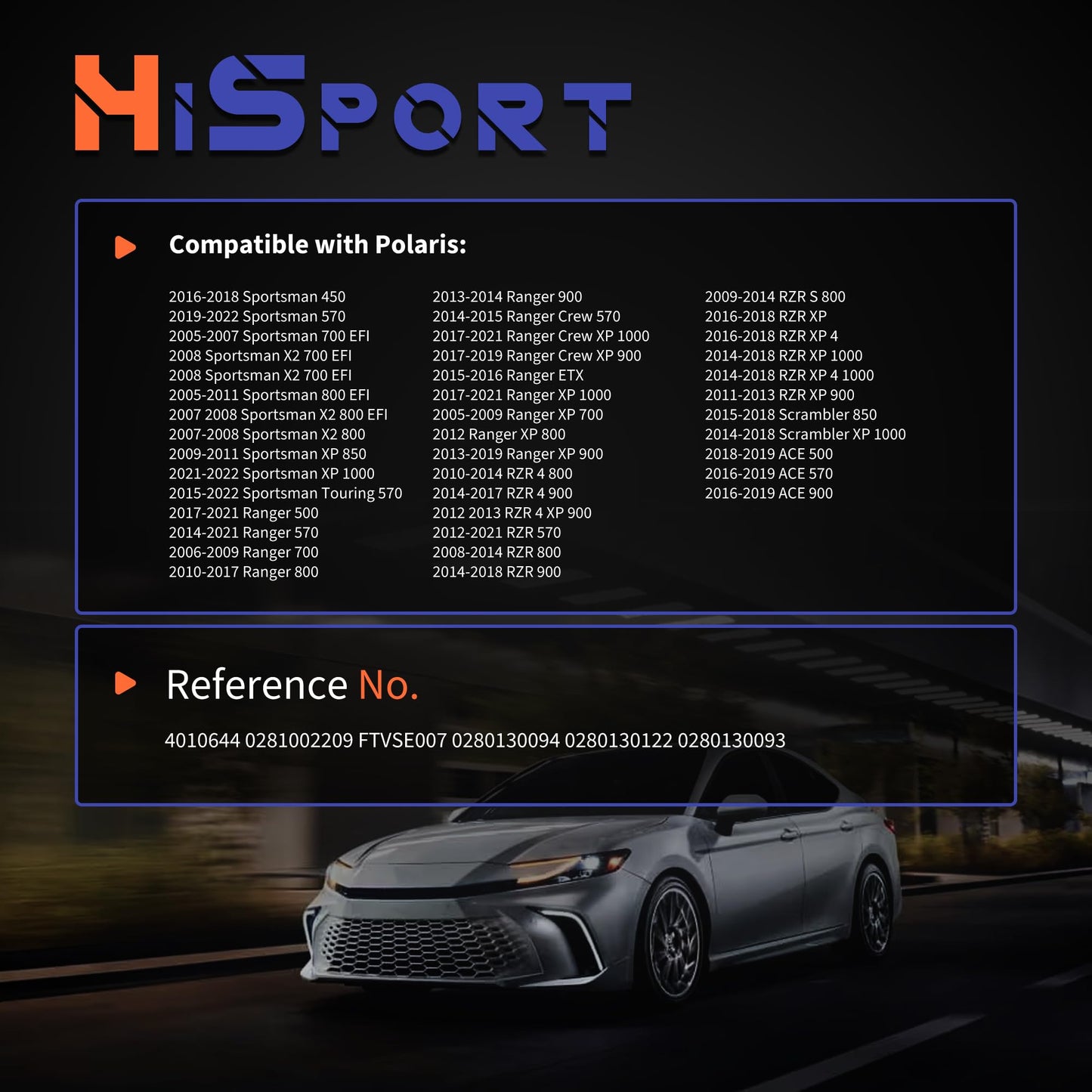 HiSport 4010644 Water Temperature Sensor - Compatible with Polaris Sportsman 570 700 EFI 800 EFI Scrambler Ranger 500 570 700 800 900 XP 1000 RZR 800 XP 900 570 ACE 570 EFI - Replace 0281002209