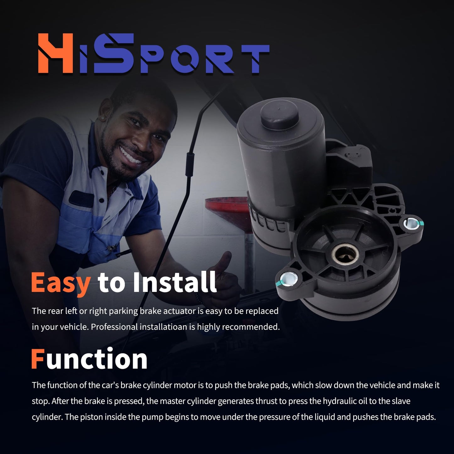 HiSport Rear Left Parking Brake Actuator Motor - Compatible with BMW 118i X1 X2 Jaguar E-Pace F-Pace I-Pace XE XF Land Rover Discovery Sport Range Rover Evoque Velar 2014-2024 - Replace LR061382